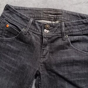 Hudson Skinny Jeans Women 27 Black Collin Flap Pocket W422DCL *measures 28